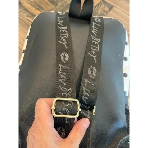 Betsy Johnson BackPack Art to Wear Grunge Y2K 90s Chunky Chevron Polka Dot Flaws - Picture 14 of 16